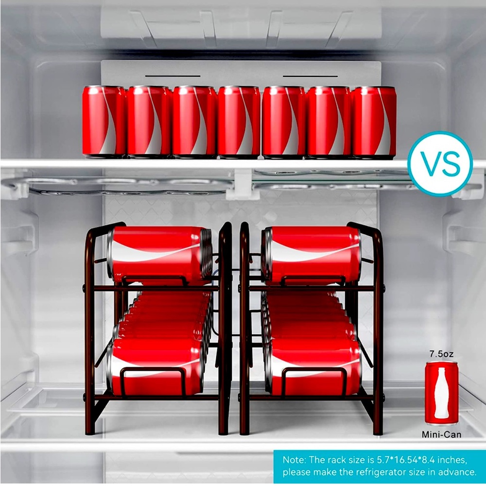 Fogein Mini Soda Can Organizer for Pantry/Refrigerator